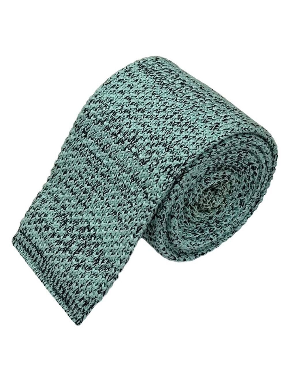 Mallory & Church Aqua Short Skinny Slim Square Tip Necktie Tie